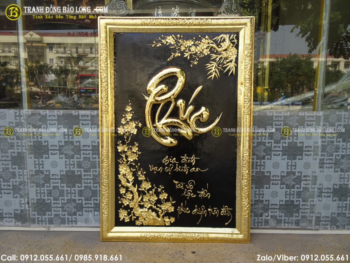 Tranh chữ Phúc mạ vàng là loại tranh được bán chạy số 1 đã và đang được rất nhiều khách hàng lựa chọn
