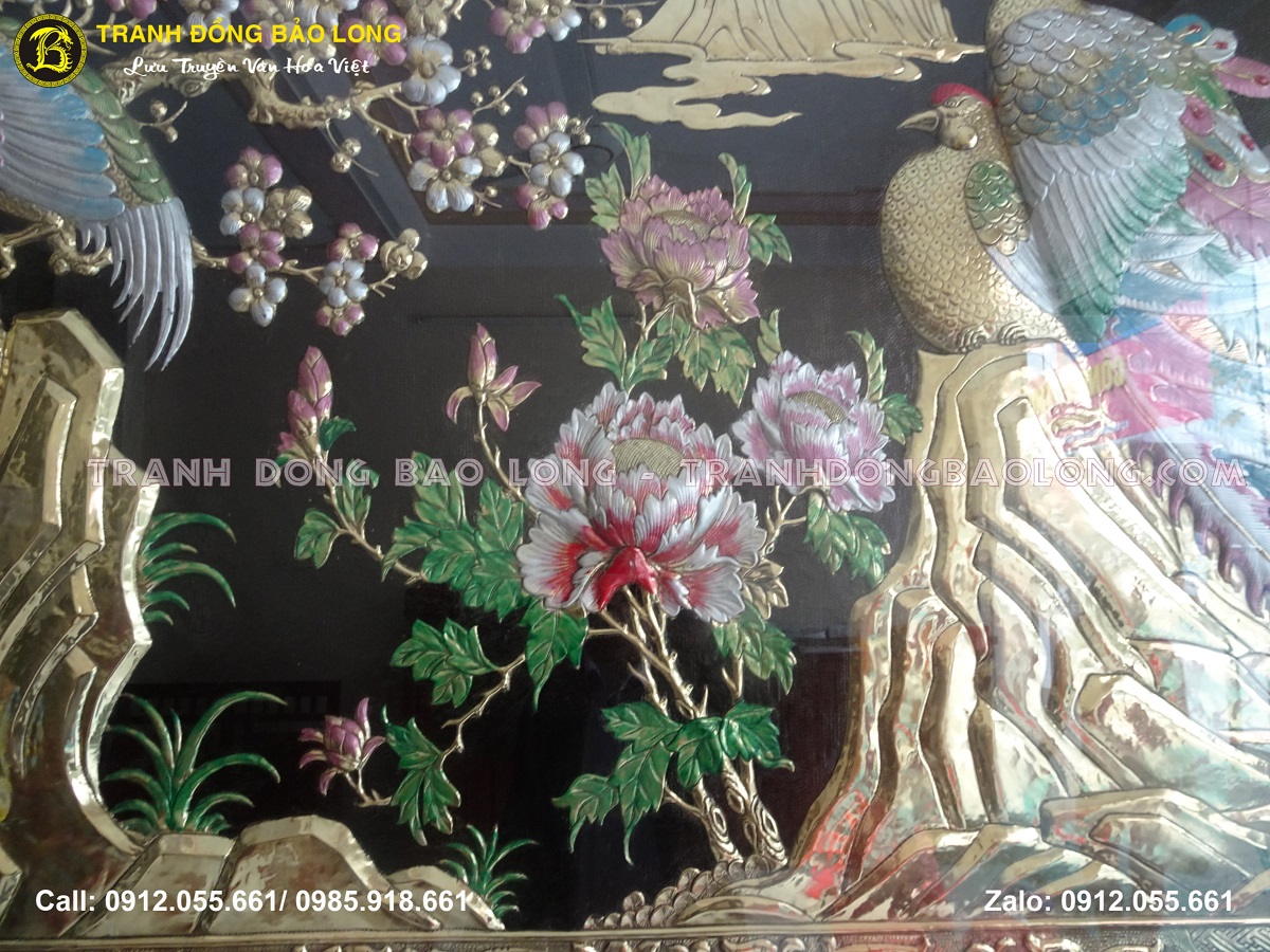 Tranh được thúc nổi, hoa văn chạm cực đẹp