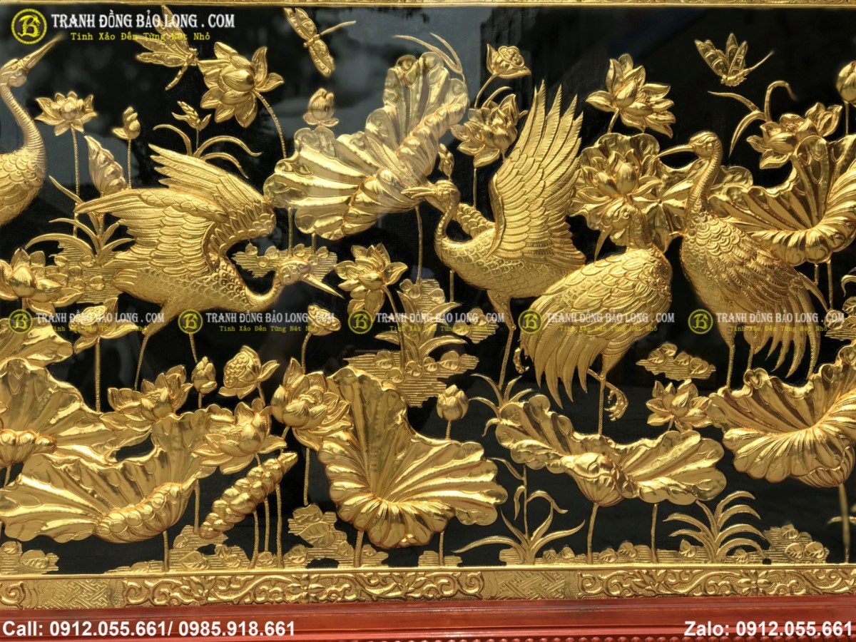 Tranh được mạ phủ vàng ròng 24k bằng phương pháp điện phân nhúng bể cao cấp nhất hiện nay