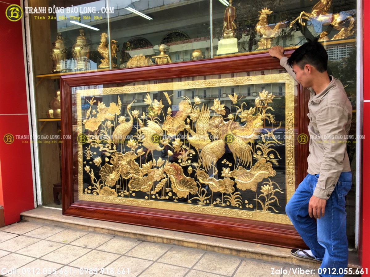 Tranh được mạ phủ vàng ròng 24k bằng phương pháp điện phân nhúng bể cao cấp nhất hiện nay