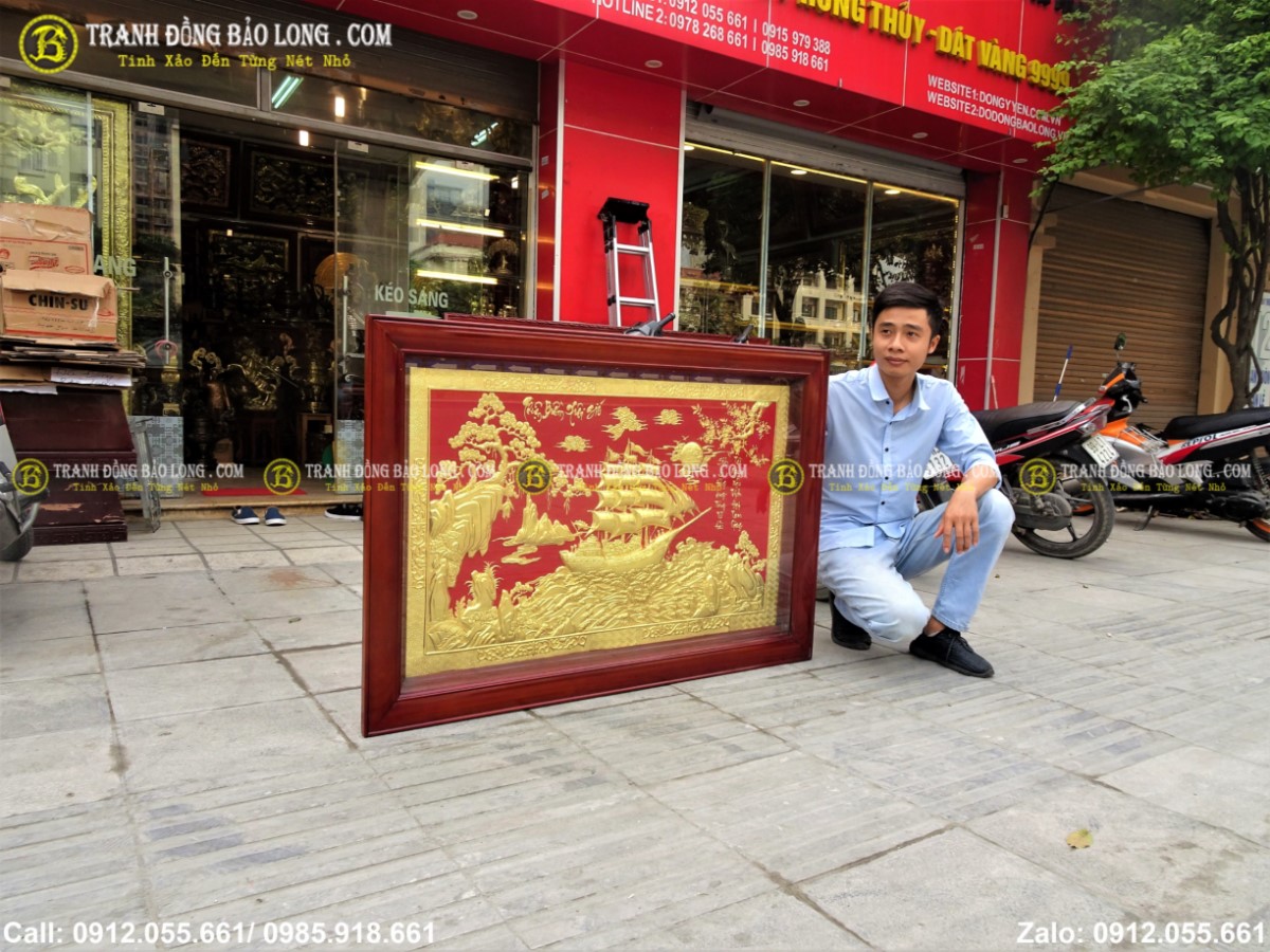 Tranh thuận buồm xuôi gió 1m27 thích hợp cho trang trí phòng khách, phòng làm việc hoặc làm quà biếu tặng
