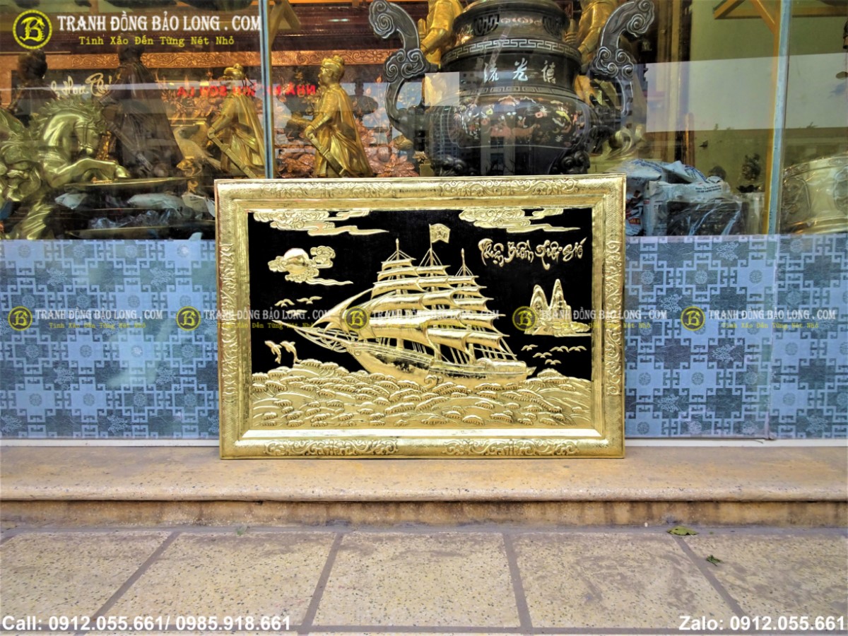 Tranh thuận buồm xuôi gió bằng đồng 88 x 61cm