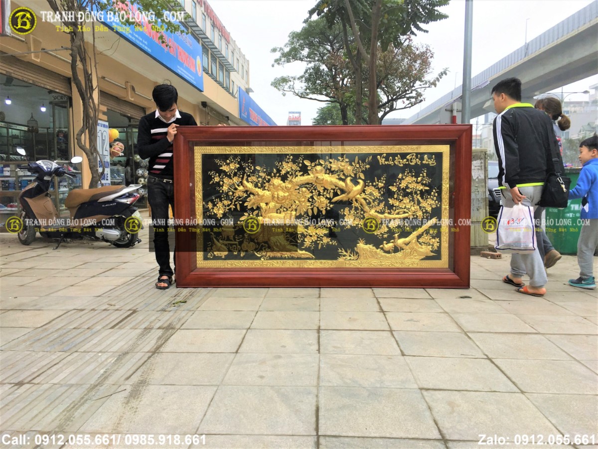 Tranh được chạm rất tỉ mỉ, chạm sắc nét cực đẹp