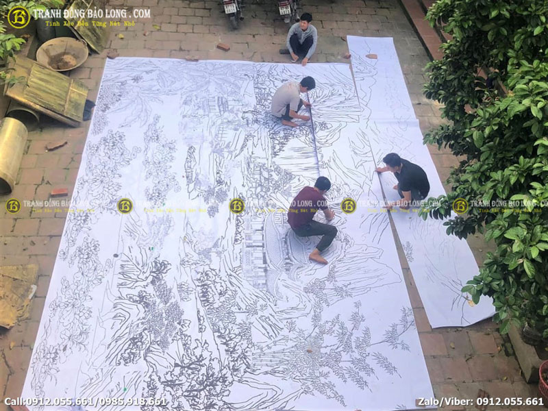 Chuyên chế tác những bức tranh đồng cỡ lớn cho khách tại Hà Tĩnh